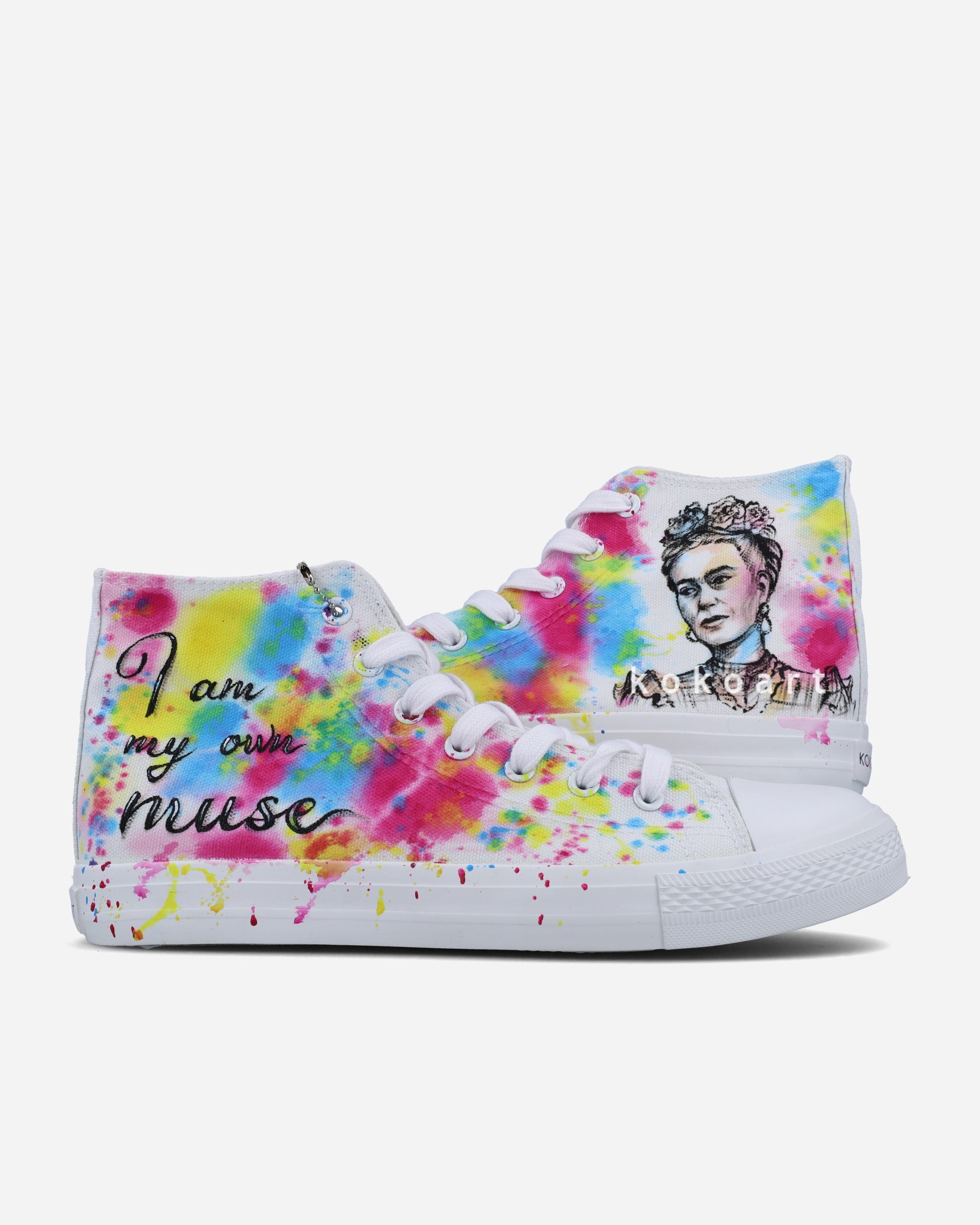 Frida Kahlo, custom hand authentic painted sneakers.