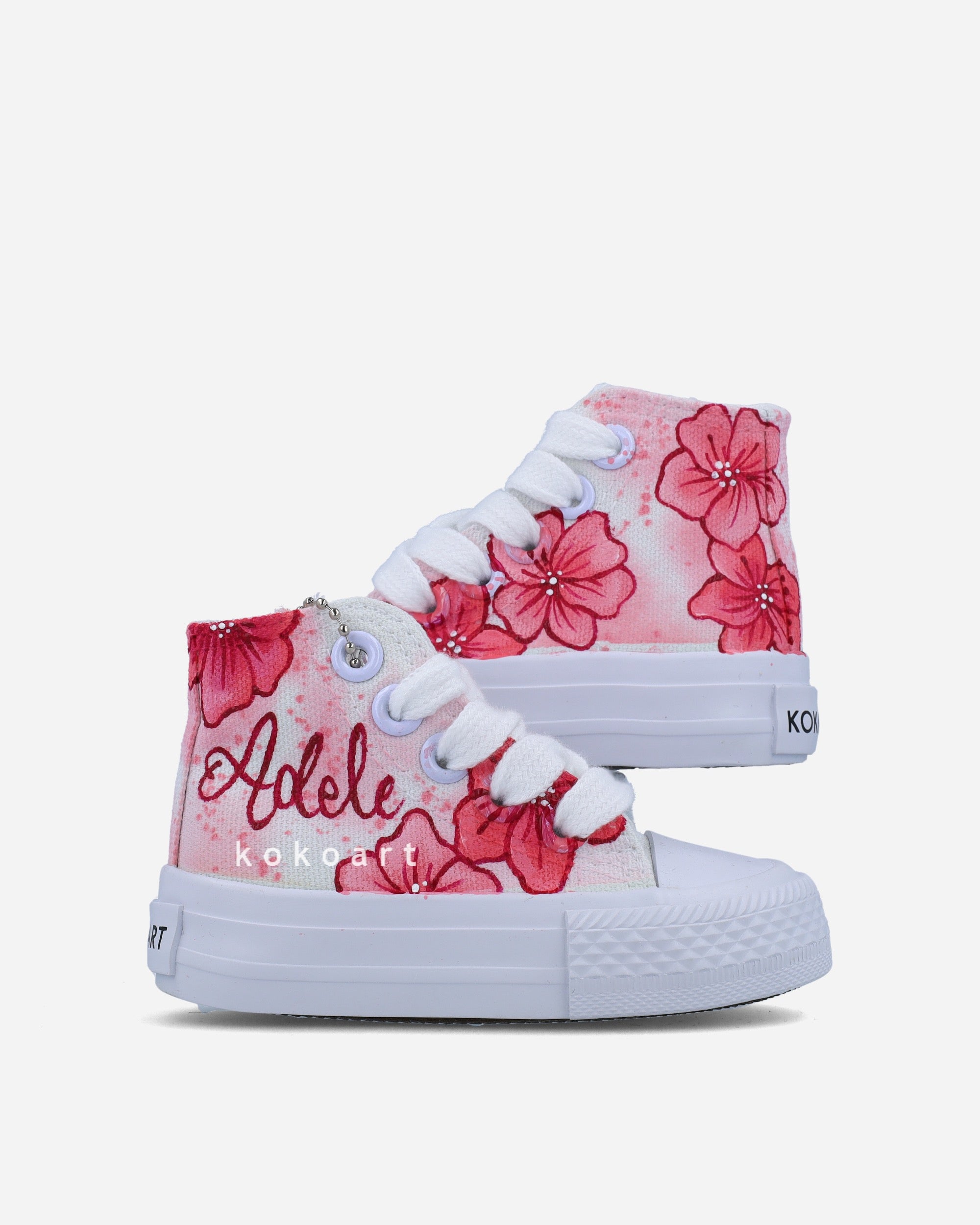 Red Flowers Hand Painted Shoes