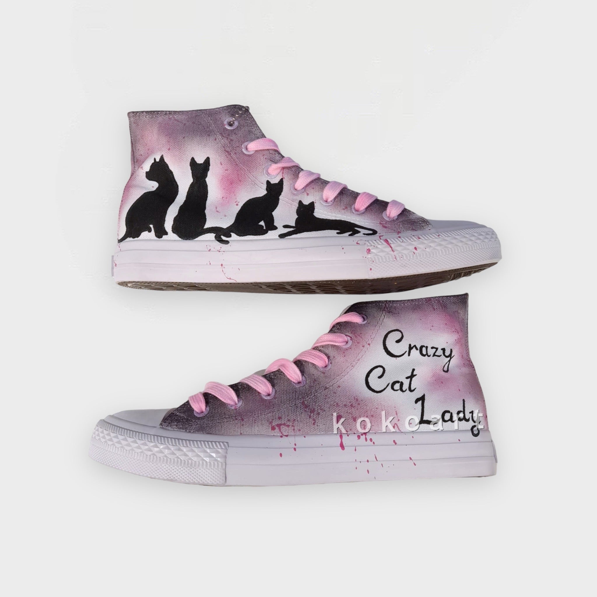 Crazy Cat Lady Hand Painted Shoes