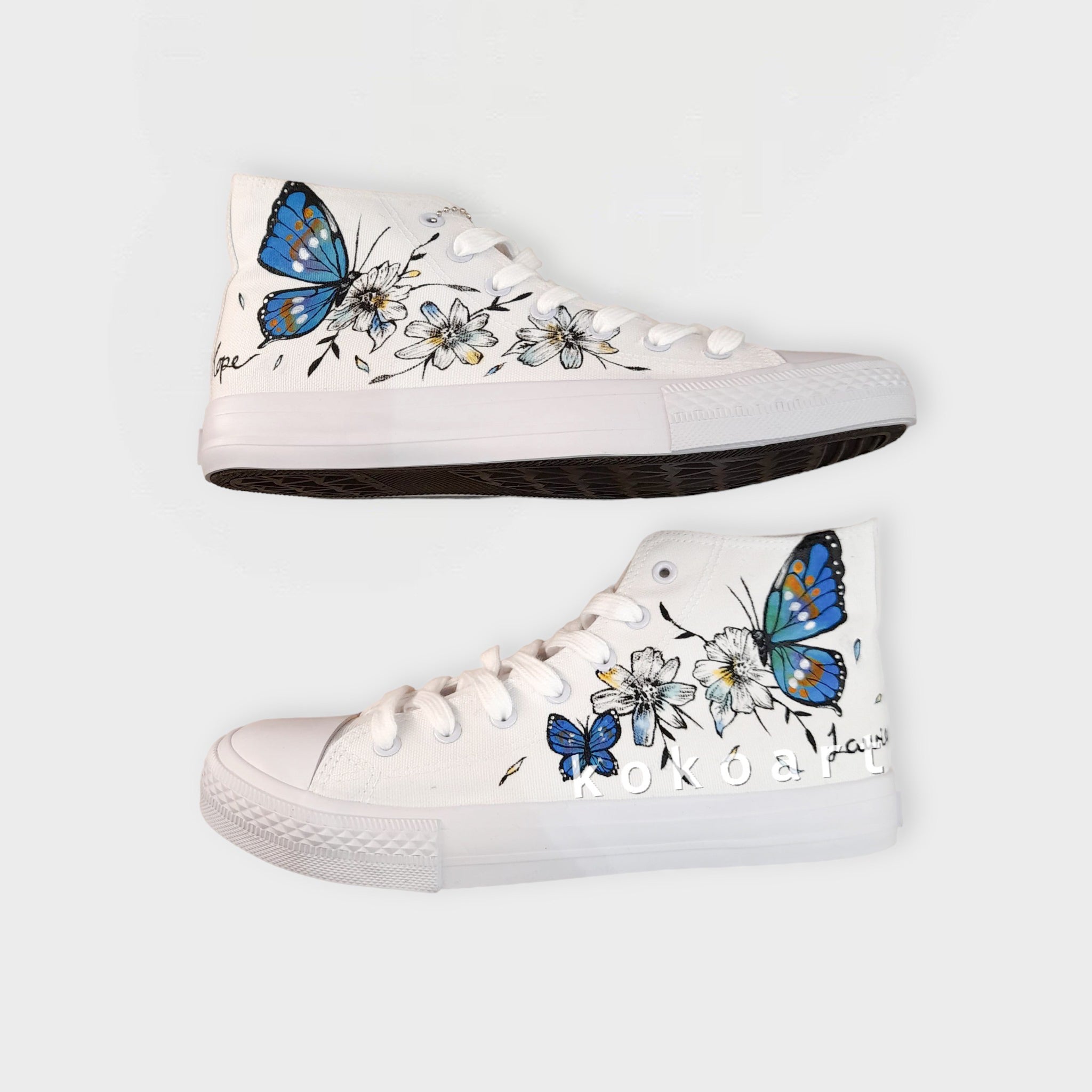 Butterflies Hand Painted Shoes