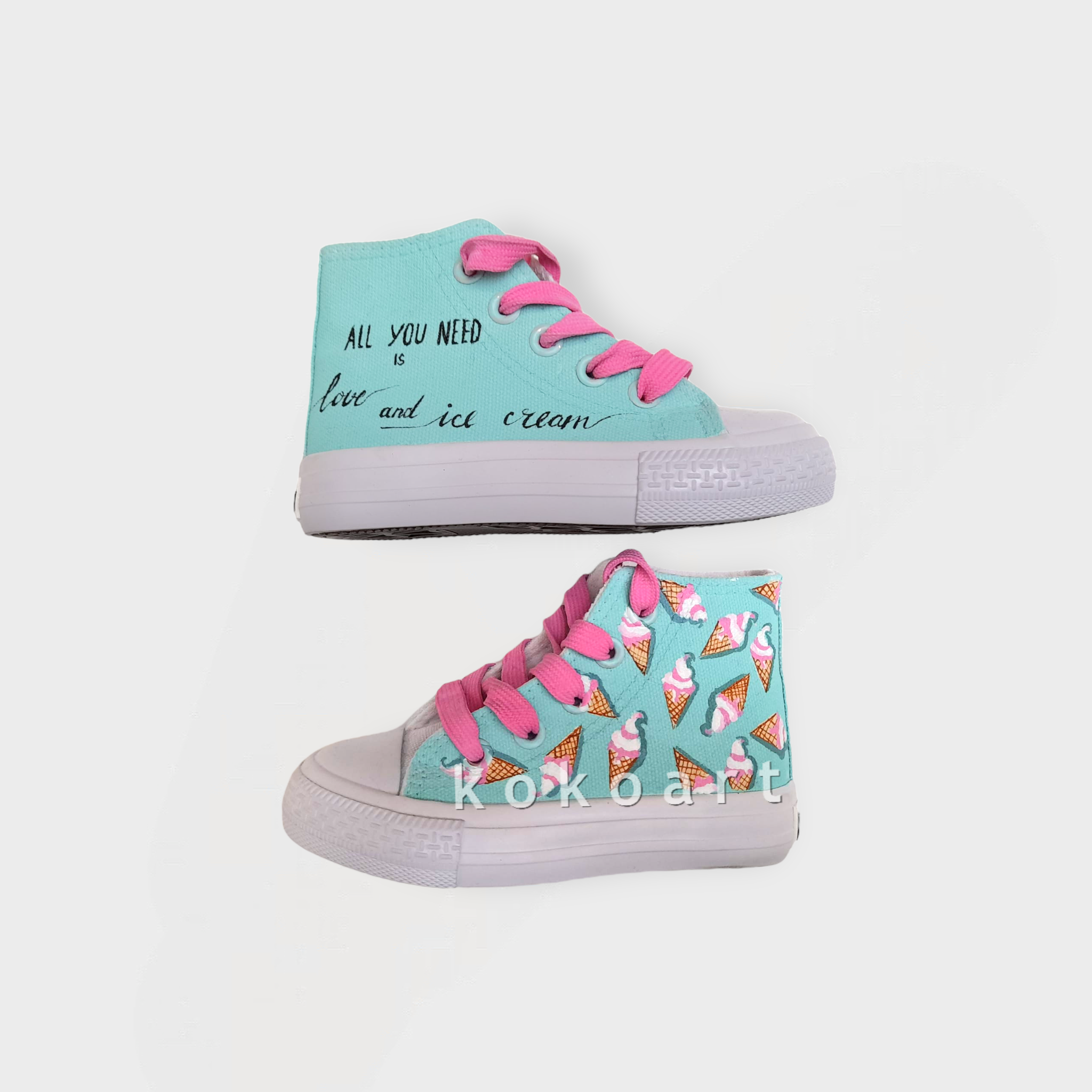 Ice Cream Hand Painted Shoes