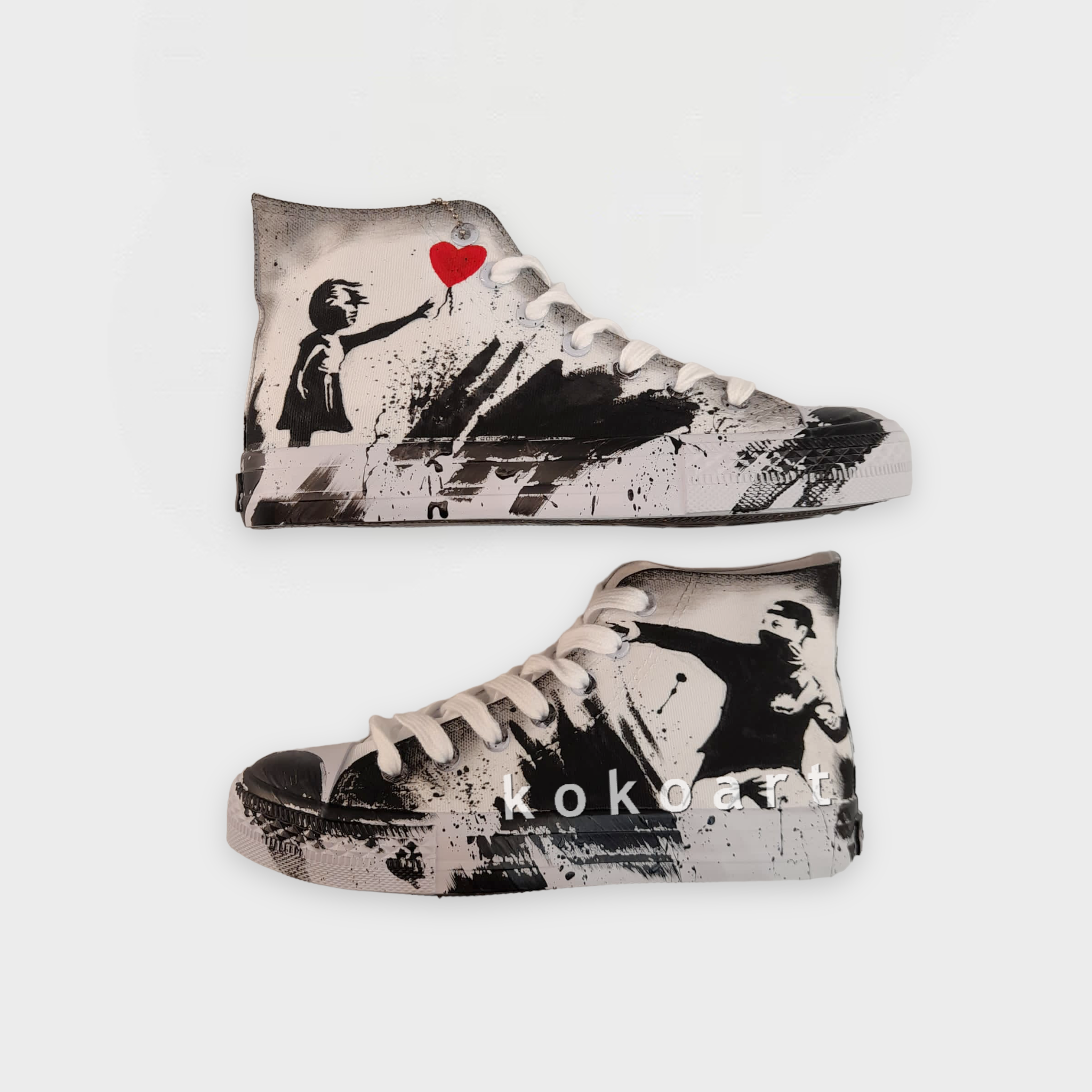 Banksy Brush Strokes Hand Painted Shoes