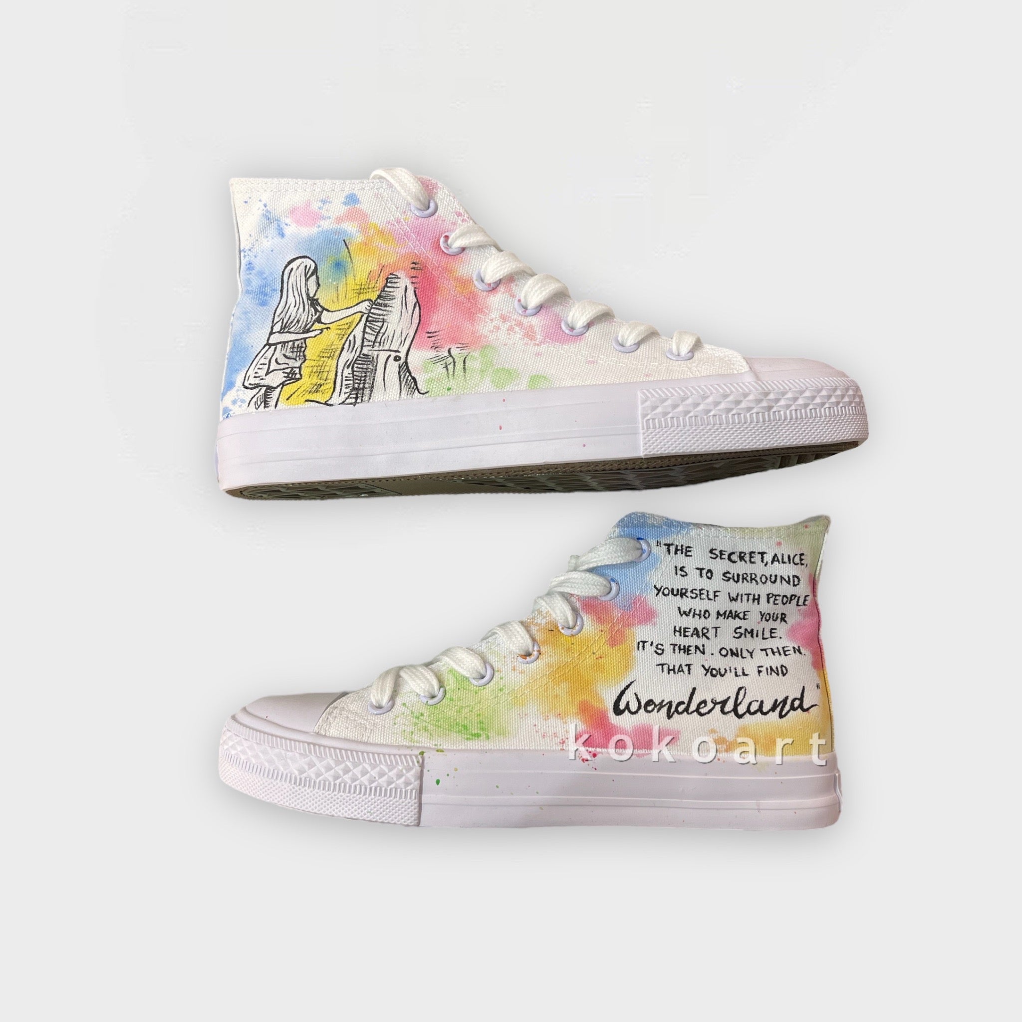 Alice in Wonderland Hand Painted Shoes