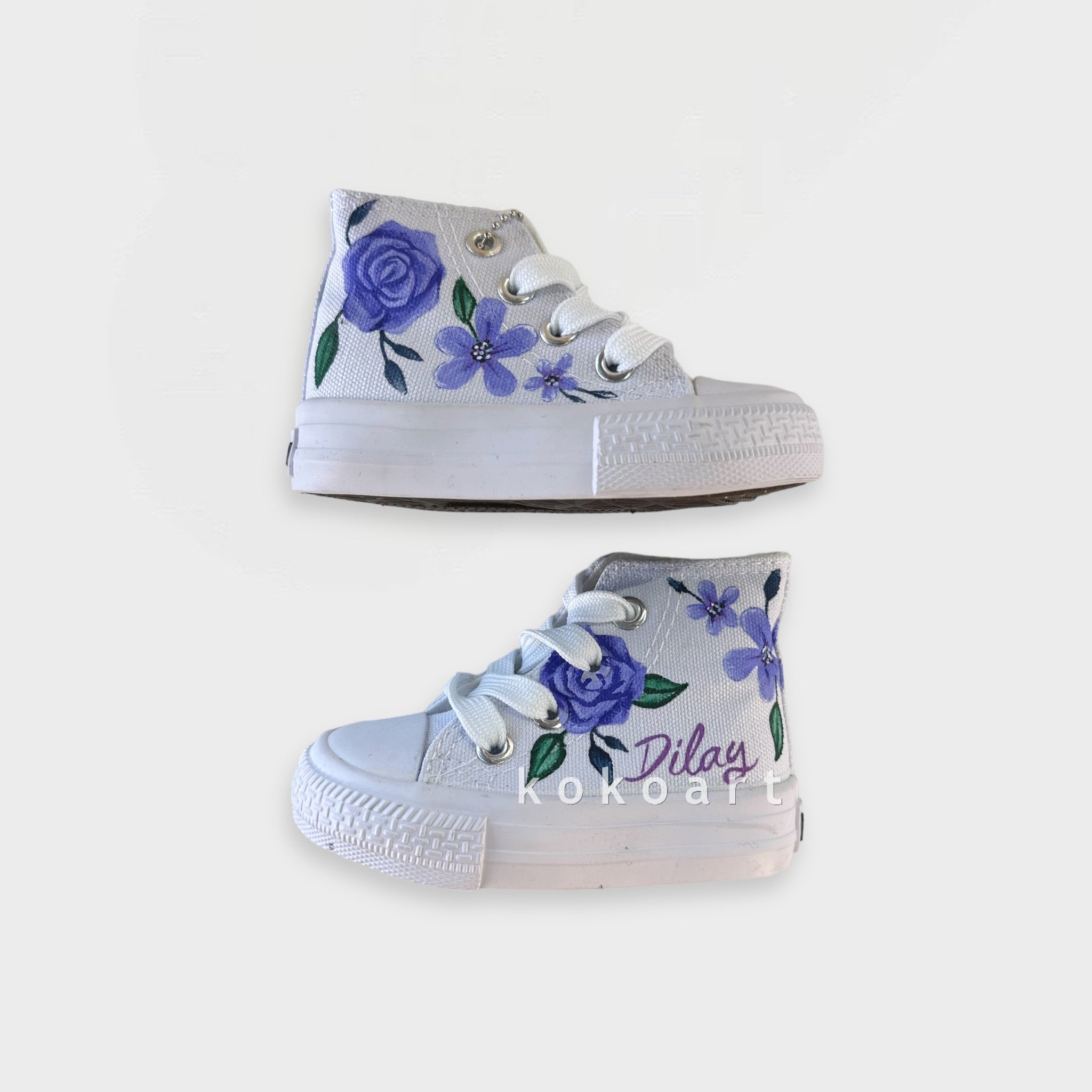 Purple Roses Hand Painted Shoes