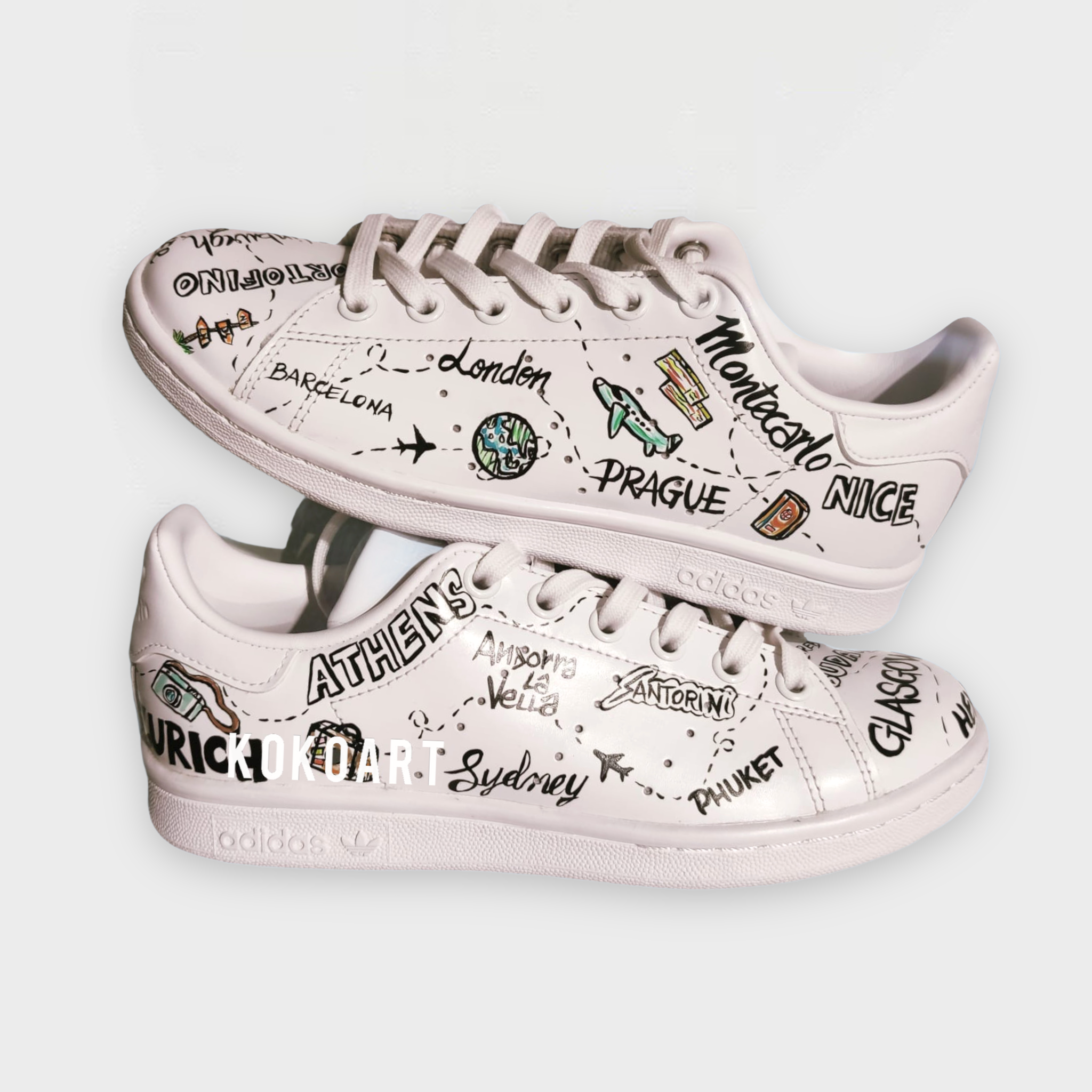 Stan Smith Hand Painted Travel